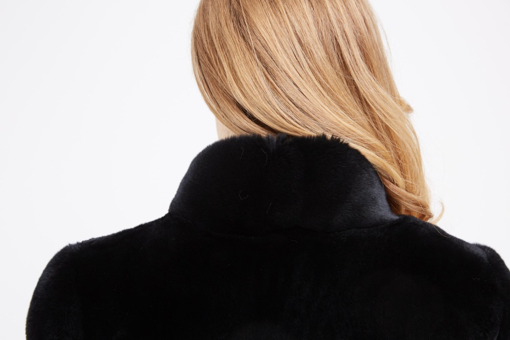 Rex Rabbit Fur Coat with Lamb Fur Half Bottom 226 Details 2