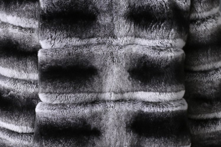 Rex Rabbit Fur Coat with Chinchilla Look 777 Details 3