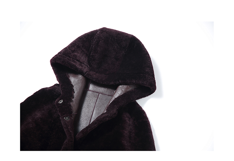 3-4 Length Merino Shearling Sheepskin Long Coat 012 Details 34