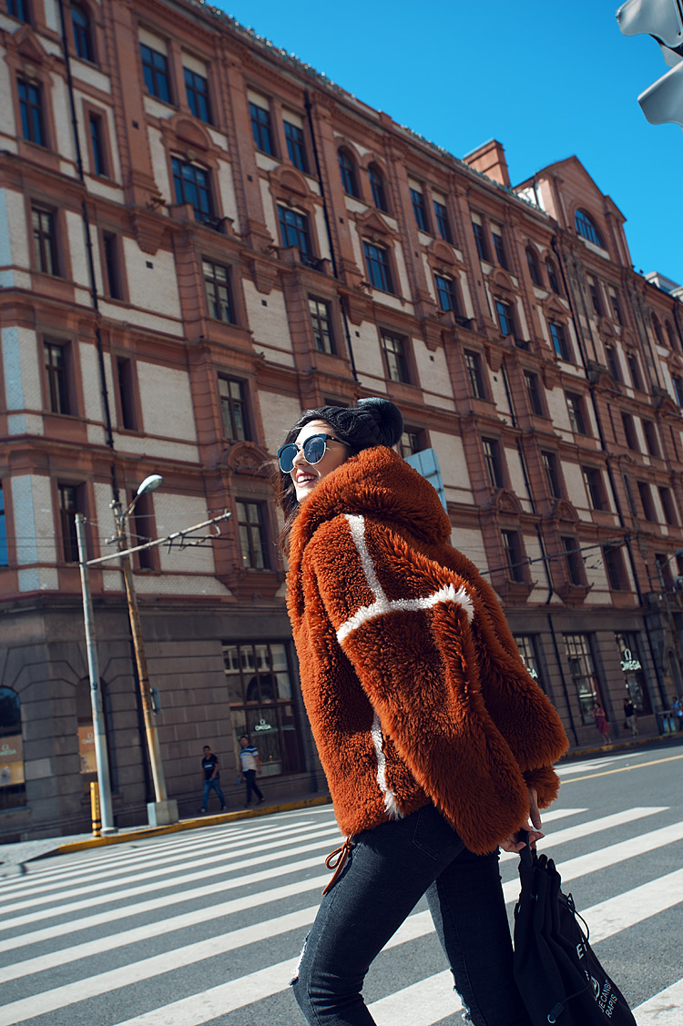 Merino Shearling Sheep Fur Coat 081 Details 9