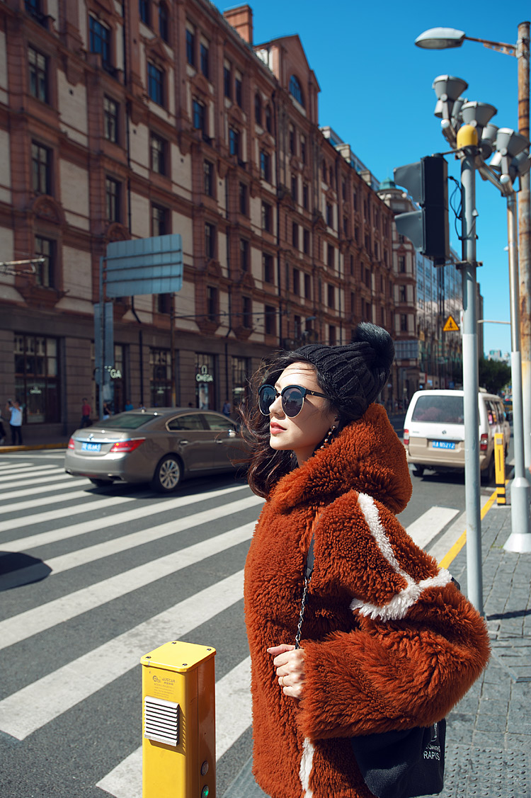 Merino Shearling Sheep Fur Coat 081 Details 3