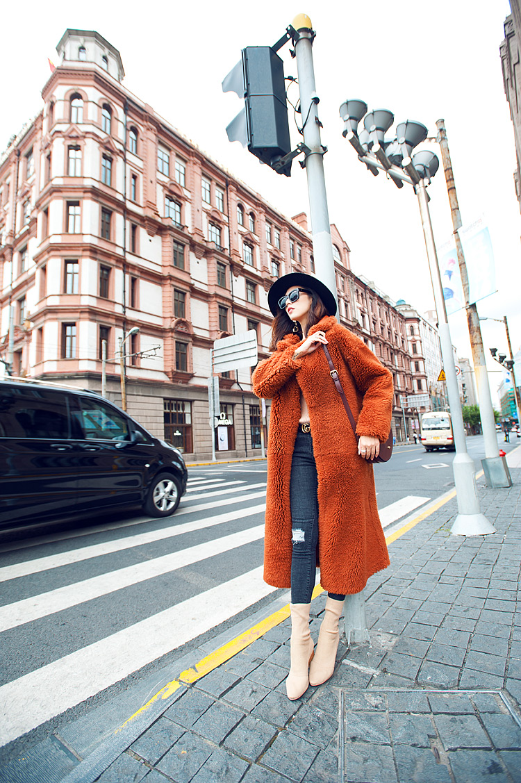 Merino Shearling Sheepskin Reversible Long Coat 083 Details 1