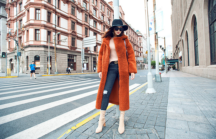 Merino Shearling Sheepskin Reversible Long Coat 083 Details 6