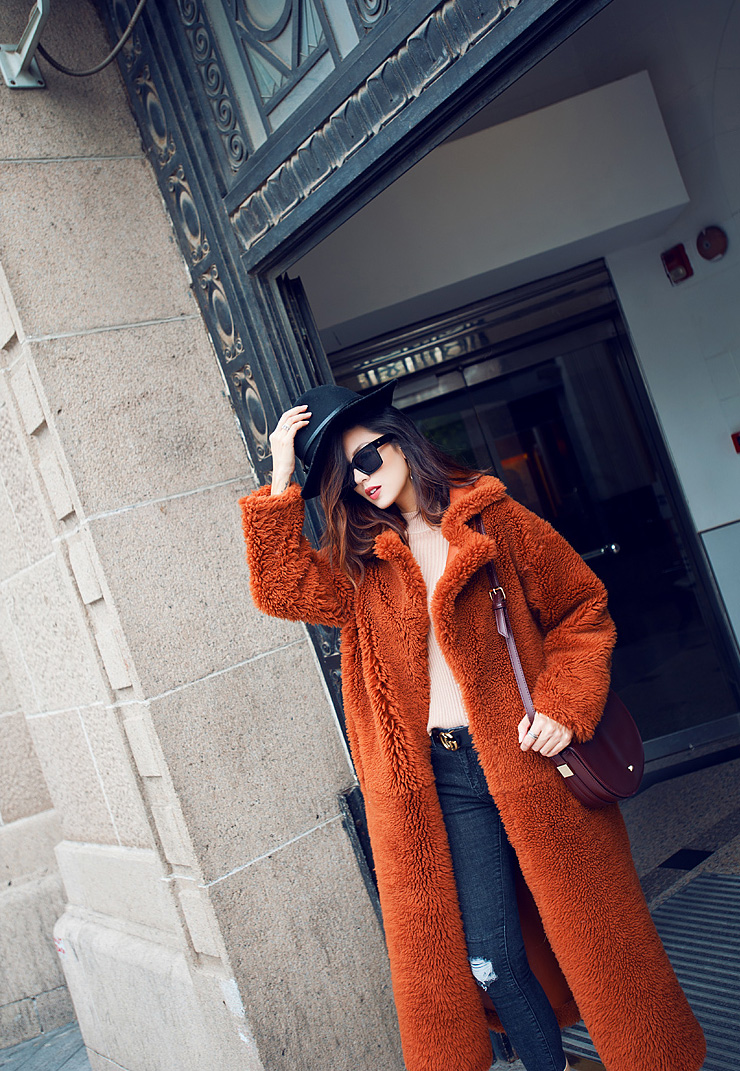 Merino Shearling Sheepskin Reversible Long Coat 083 Details 5