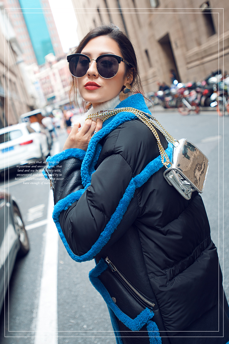 Merino Shearling Sheepskin Coat with Down-filled Back Pad 104 Details 2