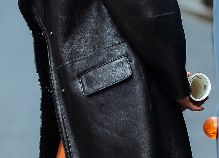 Shearling Sheepskin Coat 695 Details 2