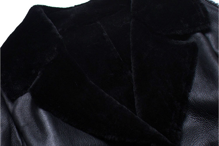 Full Length Shearling Sheepskin Coat 698 Details 1