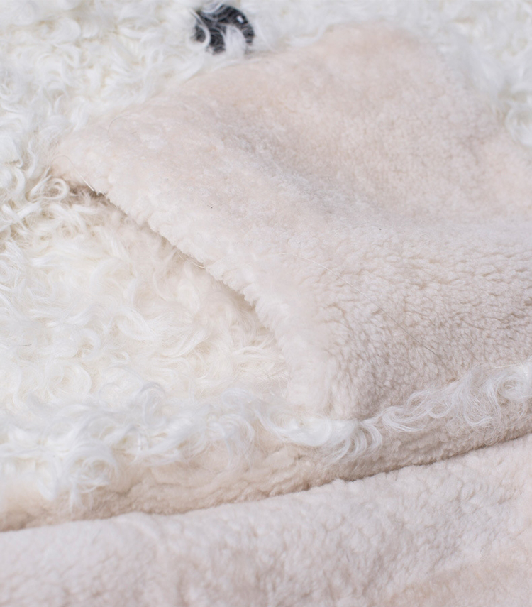 Full Length Shearling Sheep Fur Coat 705 Details 4