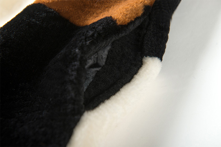 3-4 Length Plaid Shearling Lambwool Coat 712 Details 5
