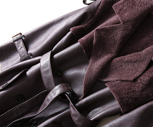 Welted Shearling Sheepskin Coat 747 Details 12