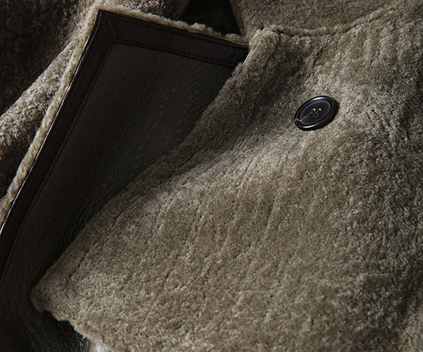 Welted Shearling Sheepskin Coat 747 Details 14