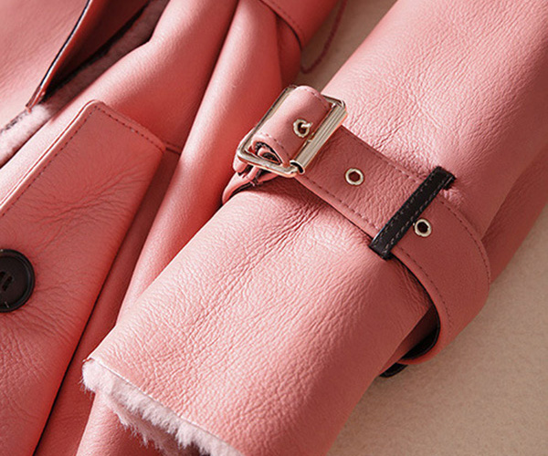 Welted Shearling Sheepskin Coat 747 Details 3