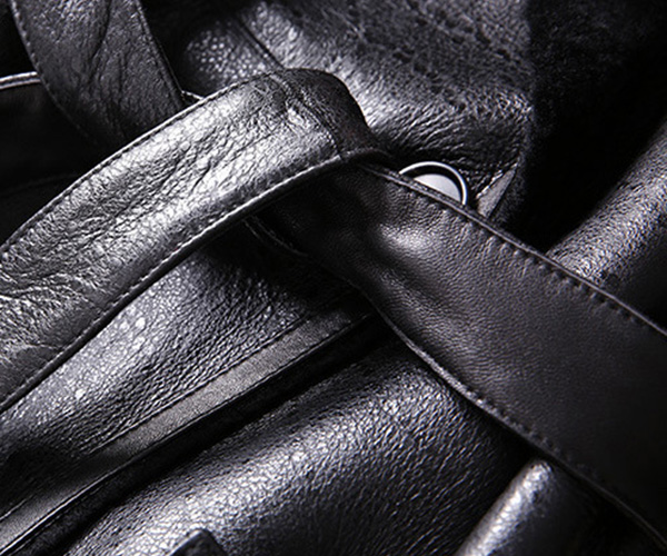 Welted Shearling Sheepskin Coat 747 Details 17