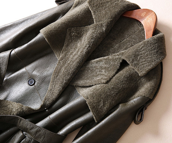 Welted Shearling Sheepskin Coat 747 Details 13