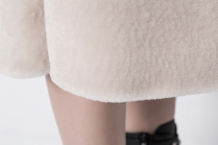 Belt Shearling Sheepskin Coat 803 Details 7