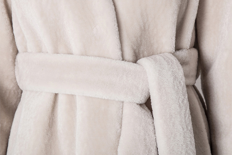 Belt Shearling Sheepskin Coat 803 Details 4