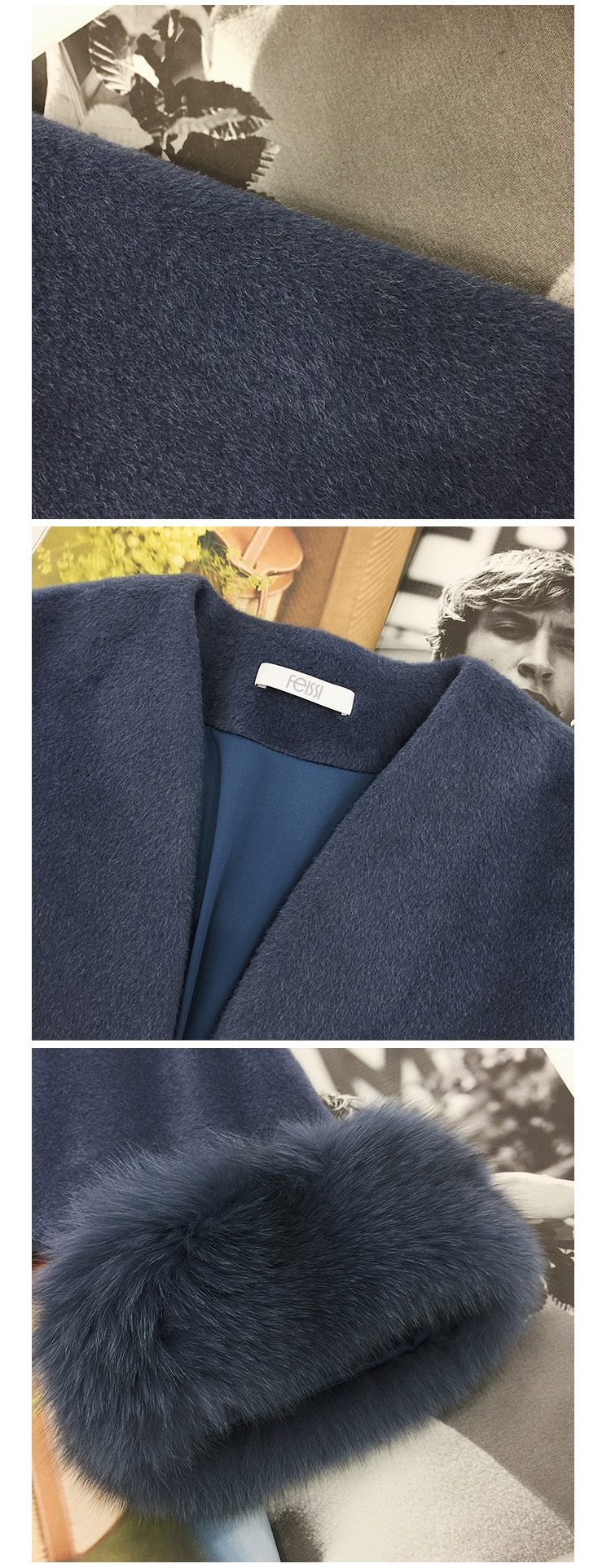 Woolen coat with Fox Fur Trim 0056-2
