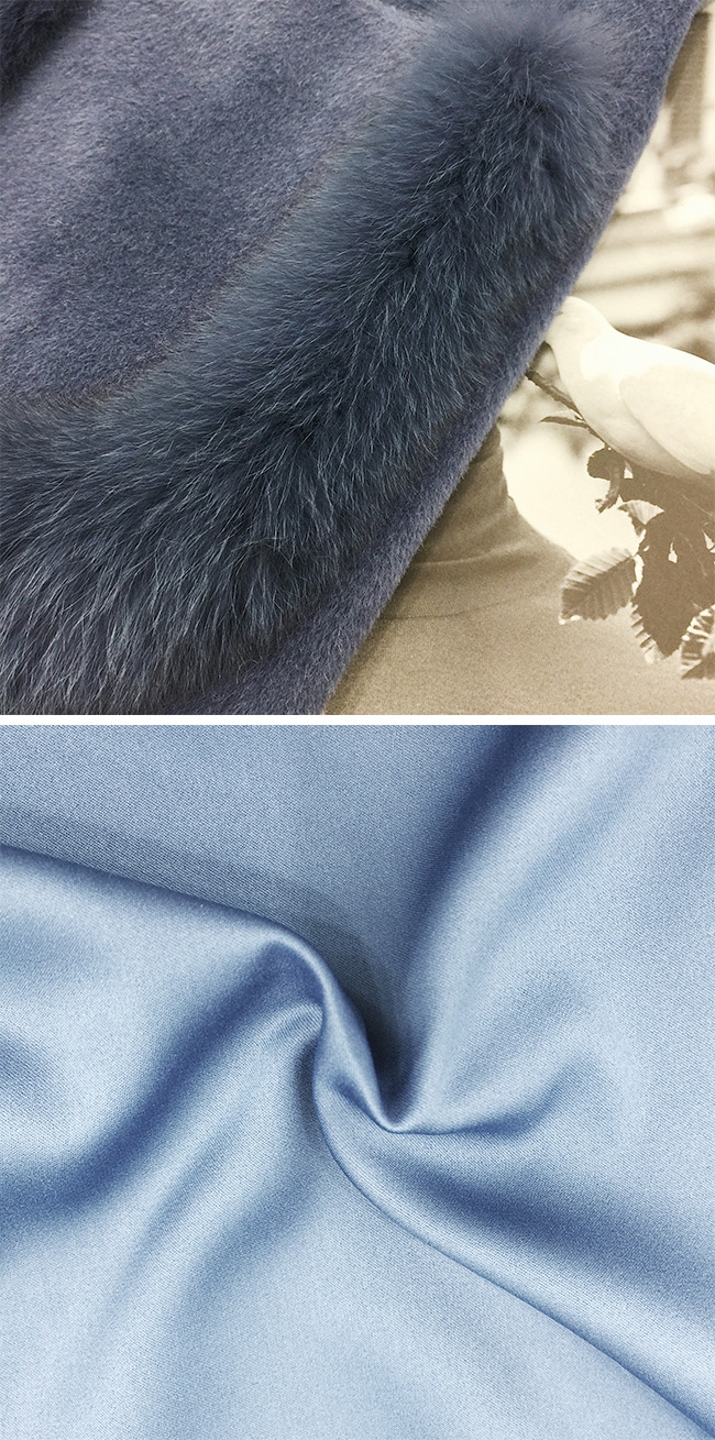 Woolen coat with Fox Fur Trim 0056-3