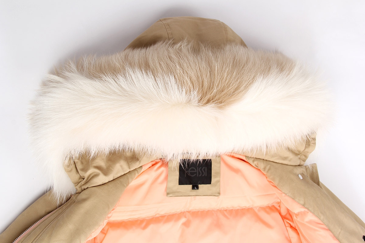 Raccoon Fur Trimmed Hooded Down-filled Winter Coat 0015b-1