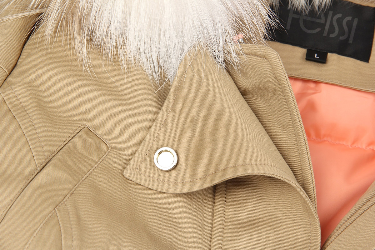 Raccoon Fur Trimmed Hooded Down-filled Winter Coat 0015b-4