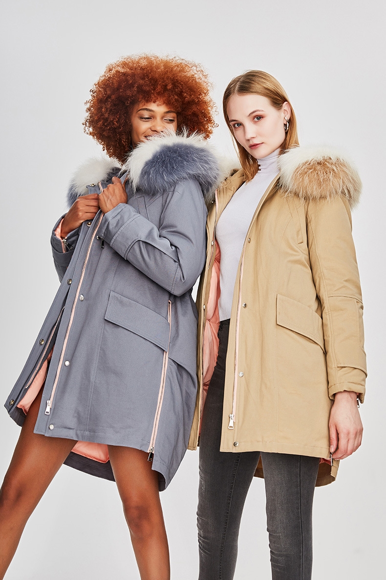 Raccoon Fur Trimmed Hooded Down-filled Winter Coat 0015c-9