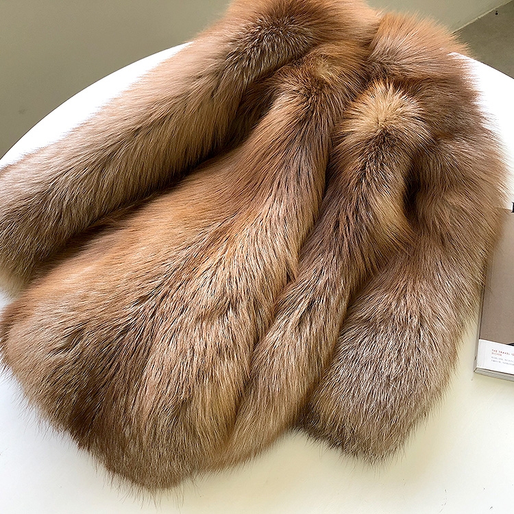 Chocolate Fox Fur Jacket 265 Details 1