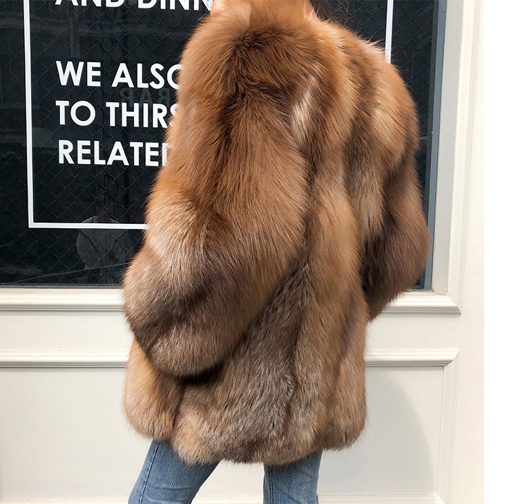 Chocolate Fox Fur Jacket 265 Details 14