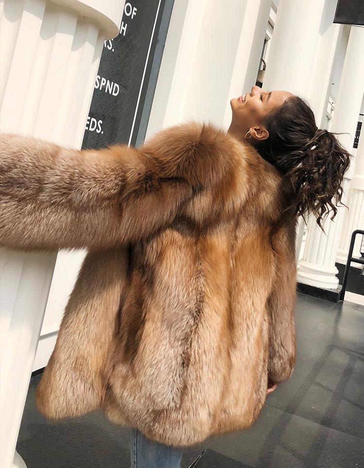 Chocolate Fox Fur Jacket 265 Details 13