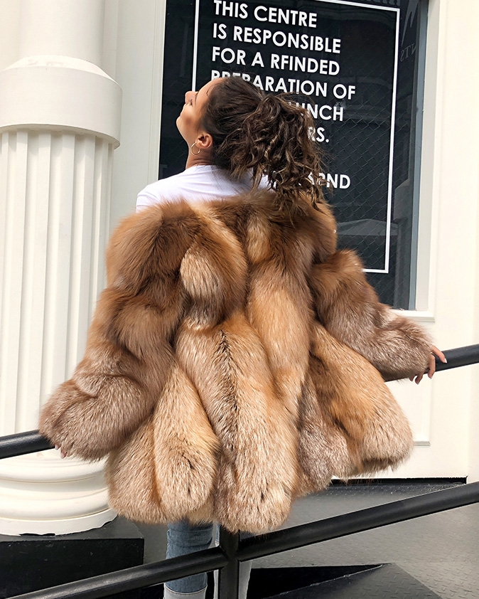 Chocolate Fox Fur Jacket 265 Details 19