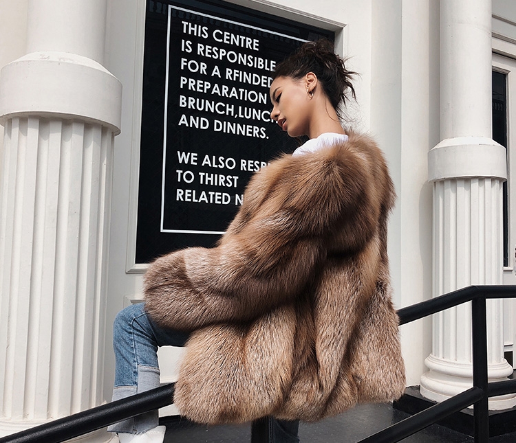 Chocolate Fox Fur Jacket 265 Details 18