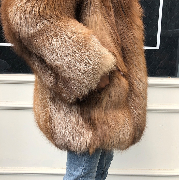 Chocolate Fox Fur Jacket 265 Details 21