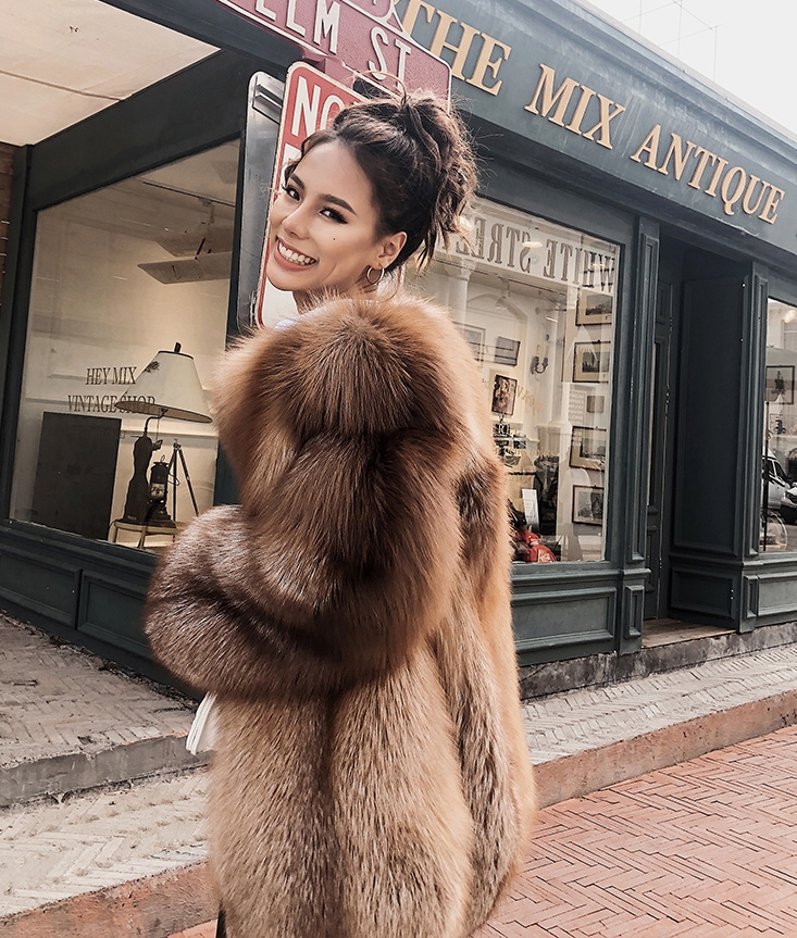 Chocolate Fox Fur Jacket 265 Details 15
