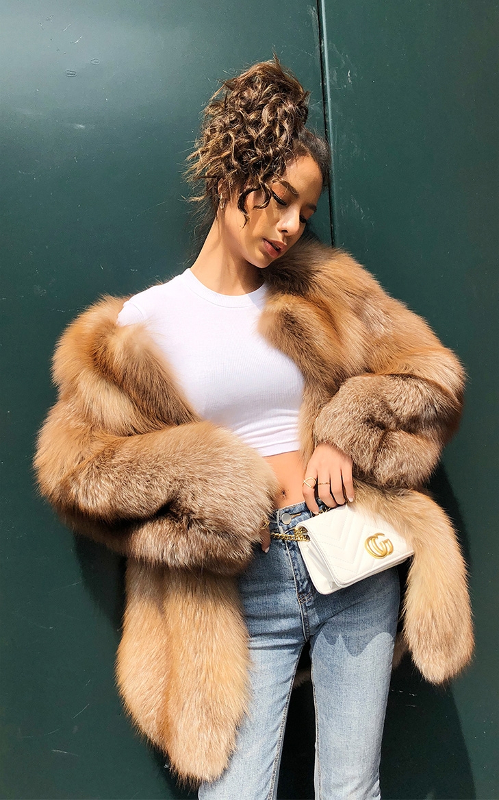 Chocolate Fox Fur Jacket 265 Details 22