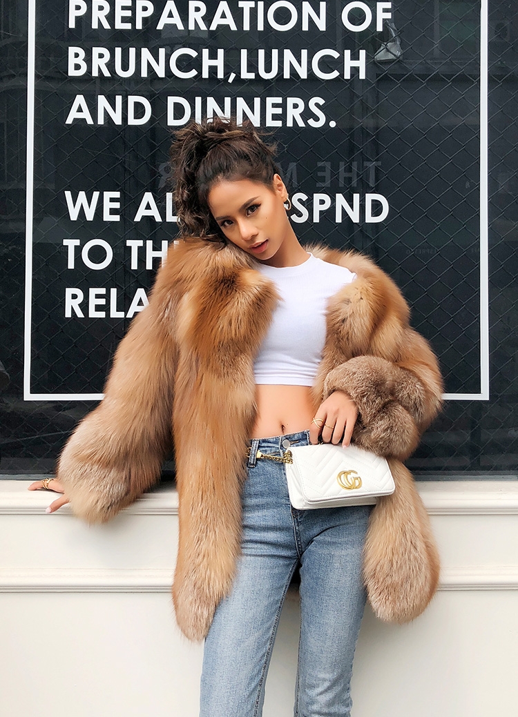 Chocolate Fox Fur Jacket 265 Details 5
