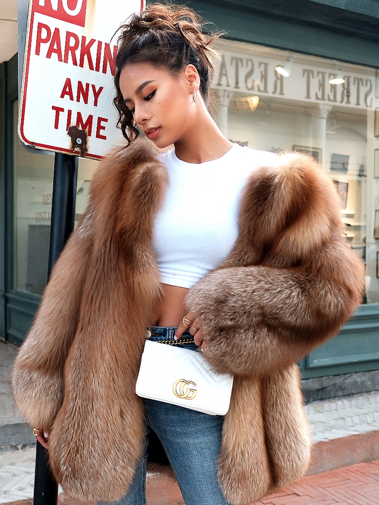 Chocolate Fox Fur Jacket 265 Details 6