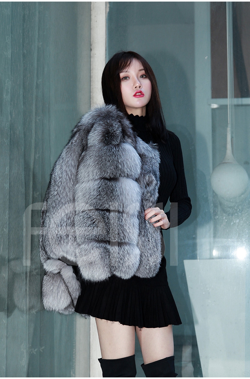 Silver Fox Fur Cropped Jacket 0007-4
