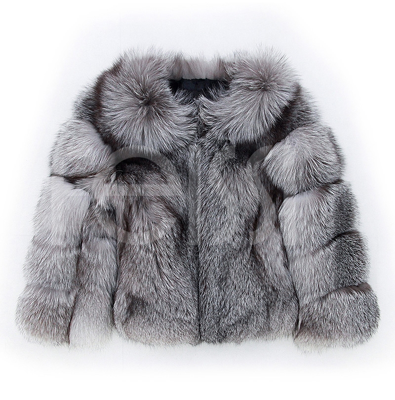 Silver Fox Fur Cropped Jacket 0007-6
