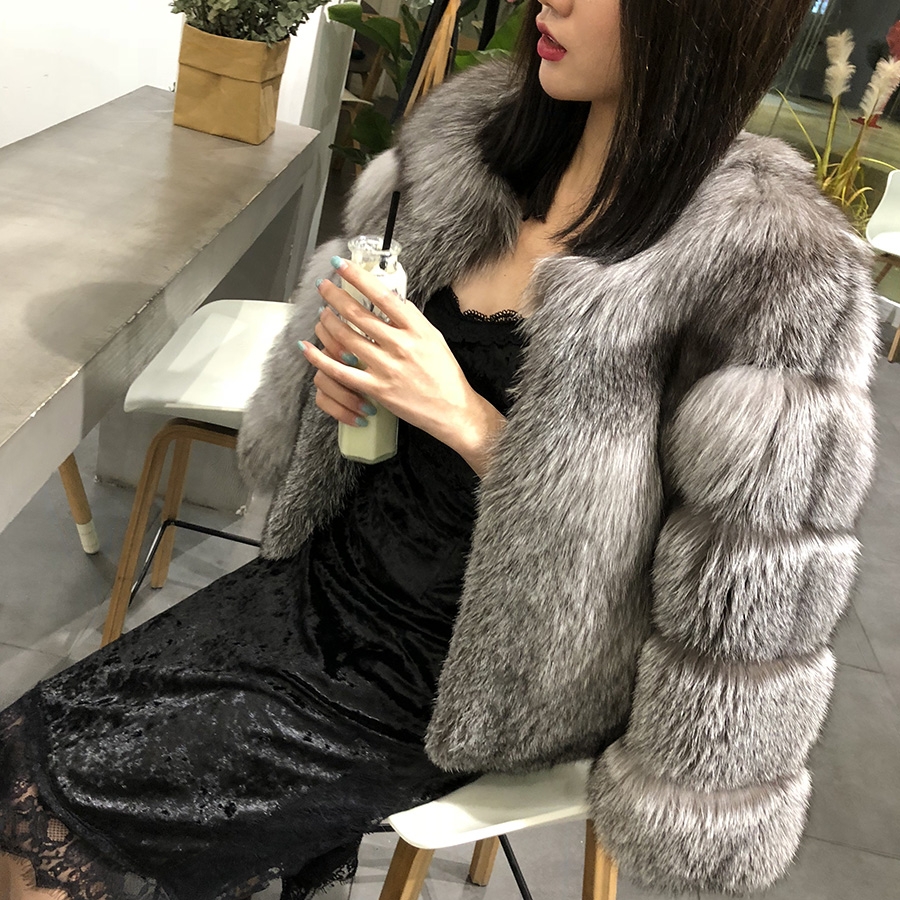 Silver Fox Fur Cropped Jacket 0007-14