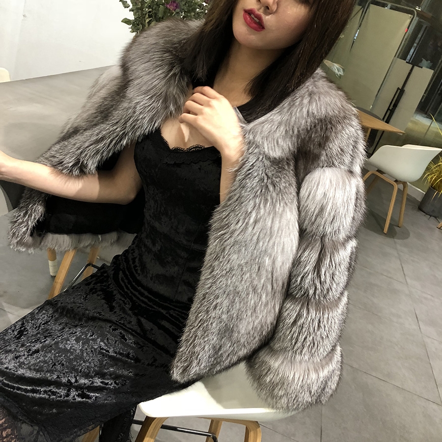 Silver Fox Fur Cropped Jacket 0007-15
