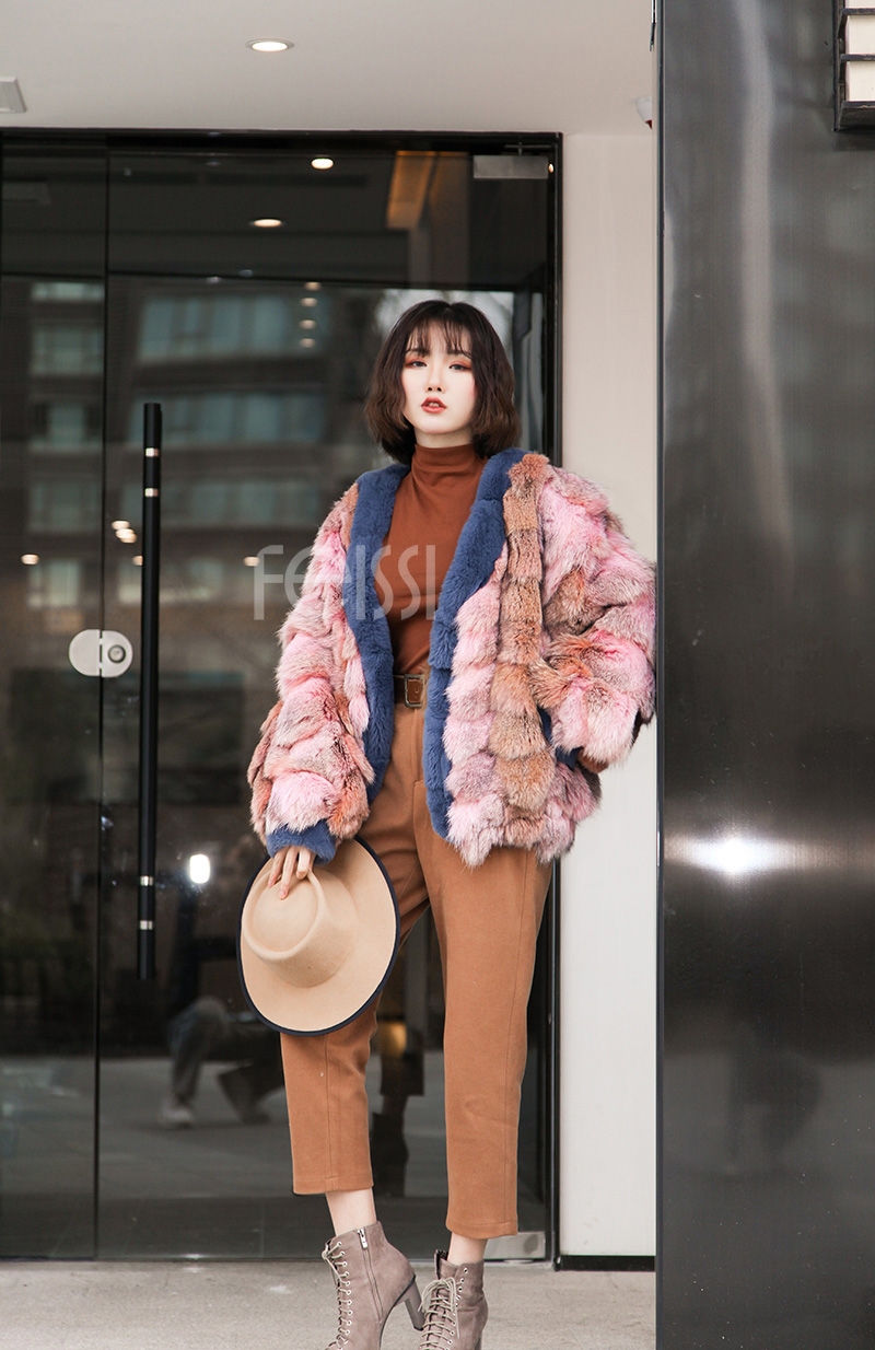 Fox Fur Bomber Jacket 0093-5
