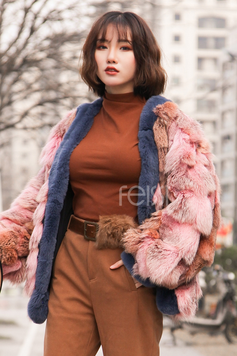 Fox Fur Bomber Jacket 0093-8