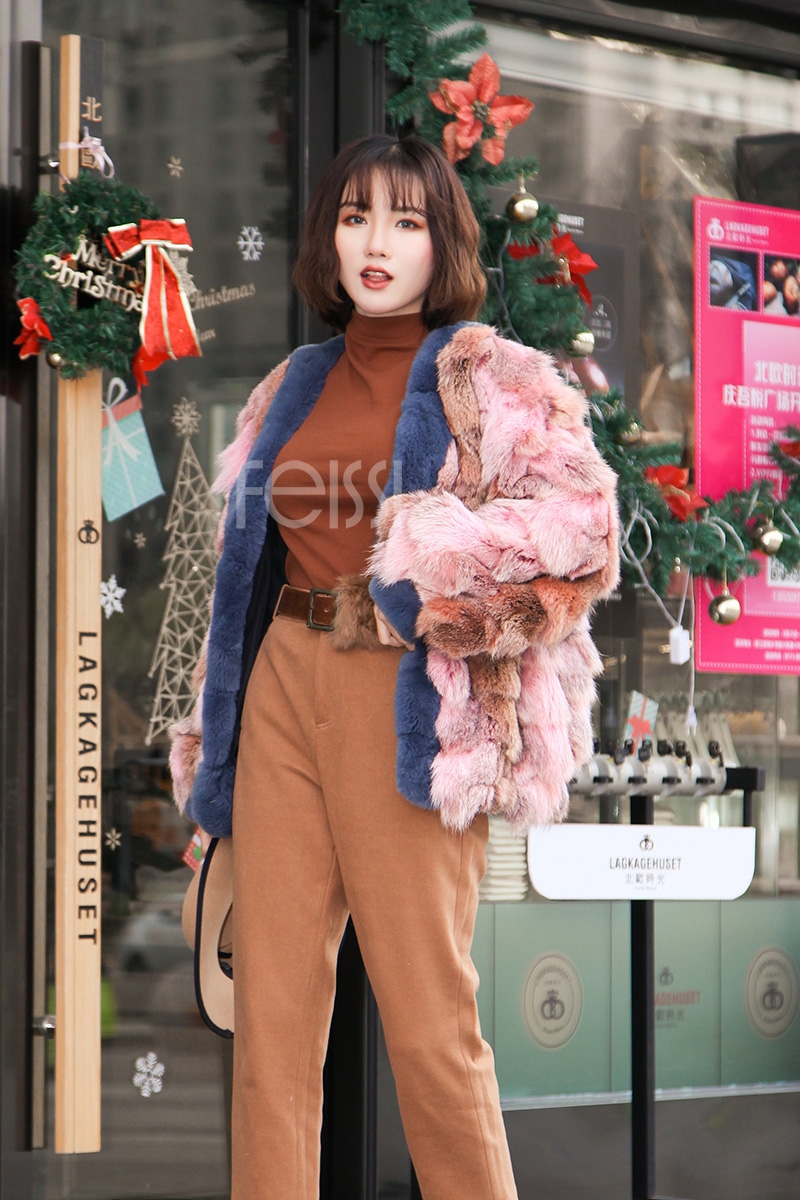 Fox Fur Bomber Jacket 0093-1