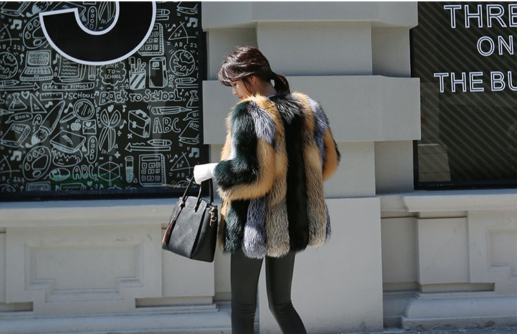 Multicolored Fox Fur Jacket 002 Details 3