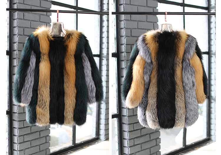 Multicolored Fox Fur Jacket 002 Details 4