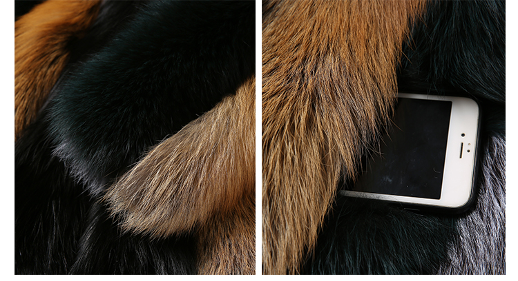 Multicolored Fox Fur Jacket 002 Details 5