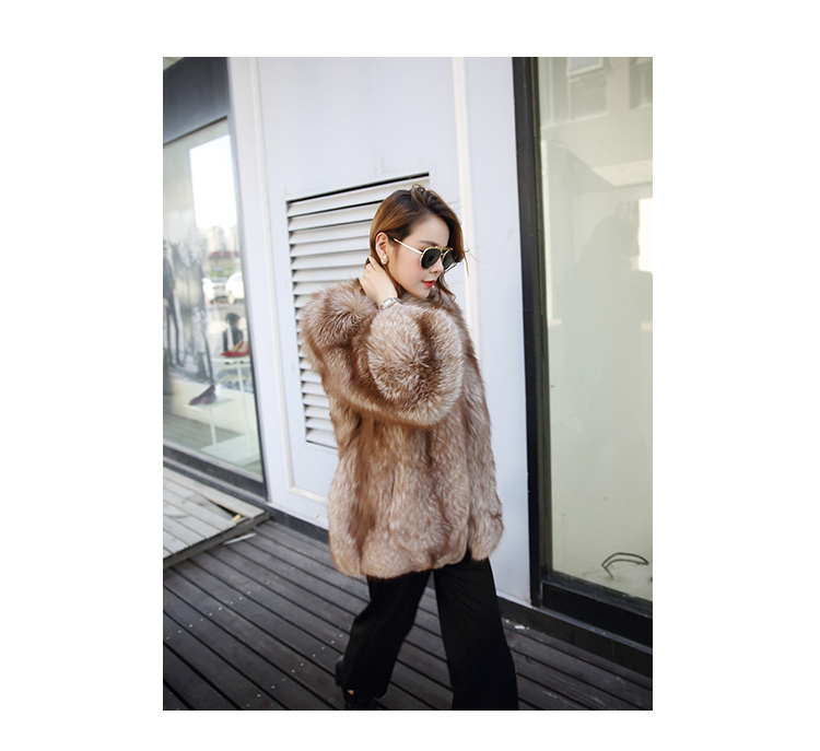 Chocolate Fox Fur Jacket 003 Details 2