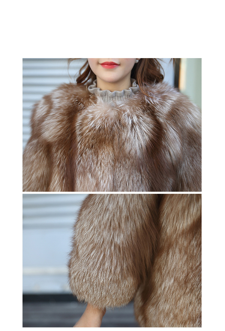 Chocolate Fox Fur Jacket 003 Details 4