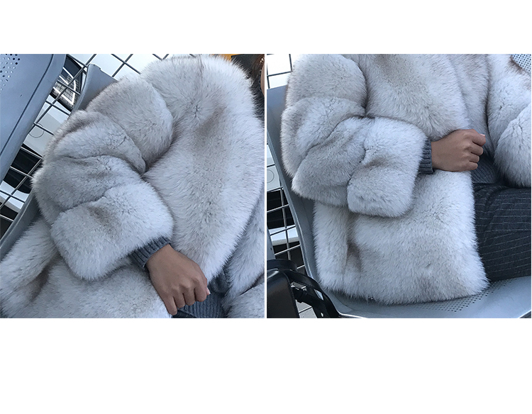 Blue Fox Fur Coat 006 Details 12
