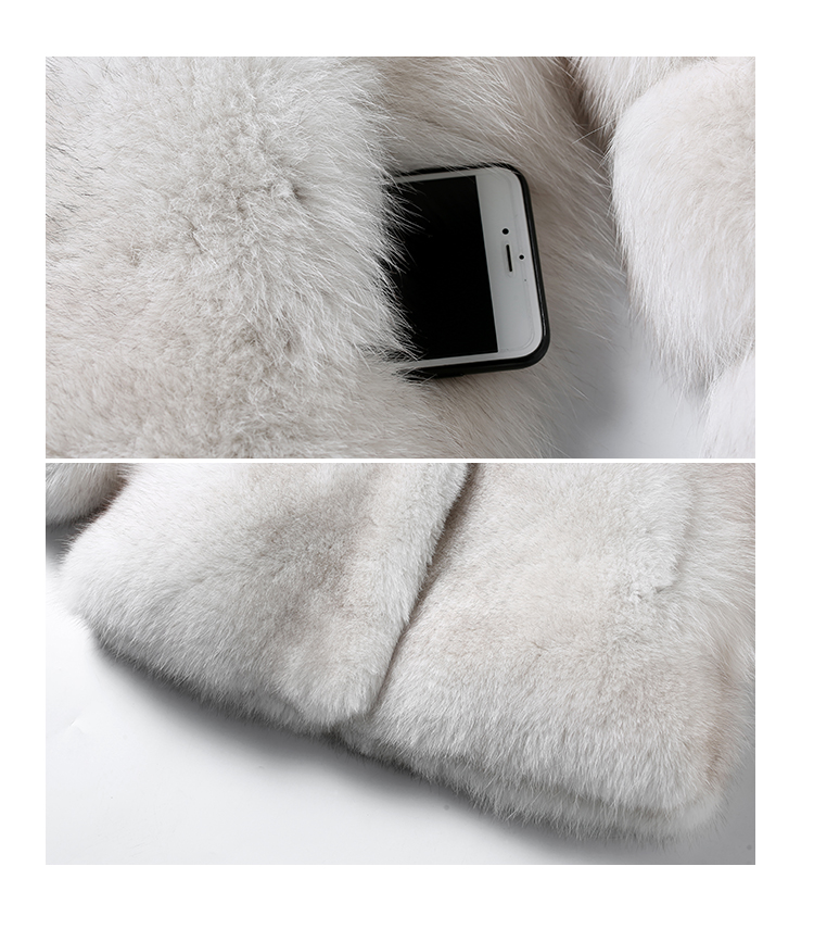 Blue Fox Fur Coat 006 Details 11