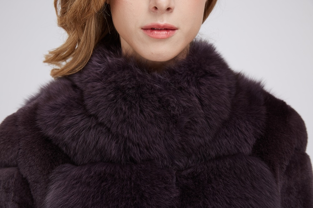 Rex Rabbit Fur Coat with Fox Fur Trim 212 Details 1
